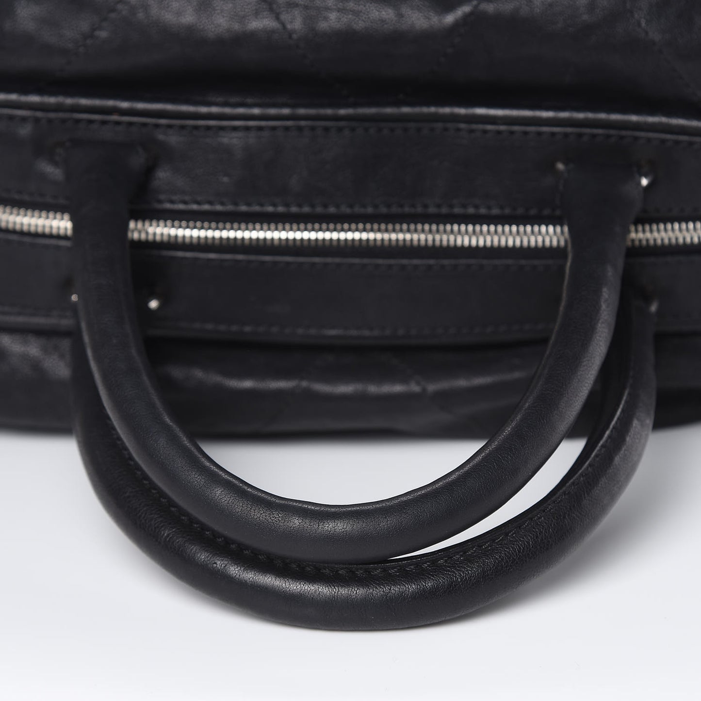 Calfskin Stitched Bowler Black