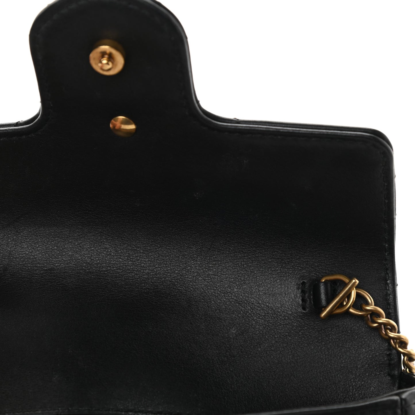 Calfskin Matelasse Super Mini GG Marmont Shoulder Bag Black