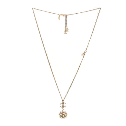 Chanel Pearl CC Cluster Necklace Gold 3 of 4