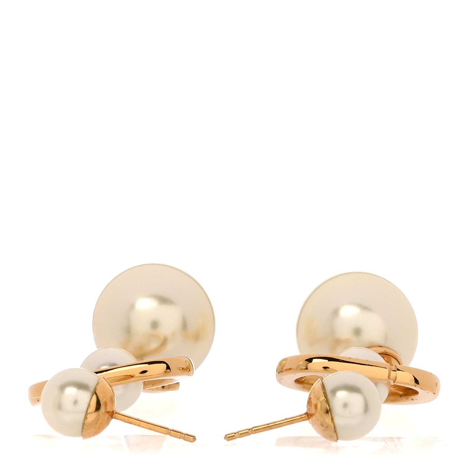 Christian Dior Metal Pearl Tribales Earrings Gold 3 of 5