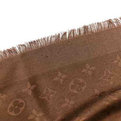 Louis Vuitton Silk Lurex Wool Monogram Shine Shawl Brown 4 of 4