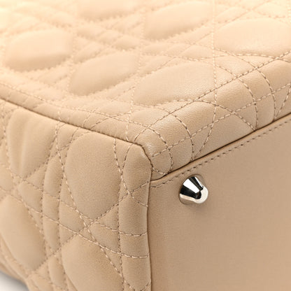 Christian Dior Lambskin Cannage Large Lady Dior Beige 12 of 17