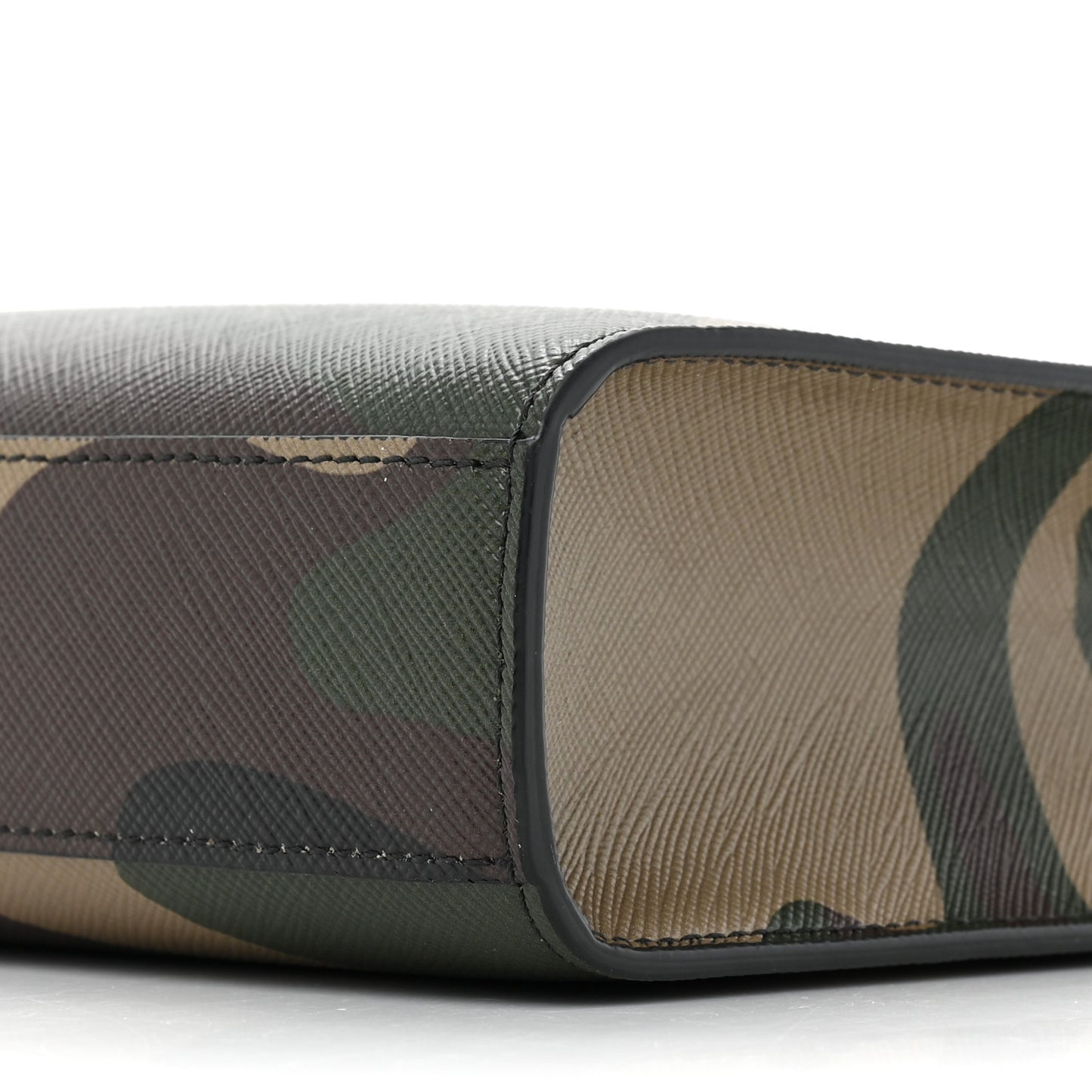 Canvas Calfskin Mini Vertical Cabas Khaki