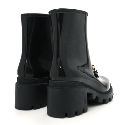 Gucci Rubber Womens Horsebit Ankle Boots 38 Black 4 of 8