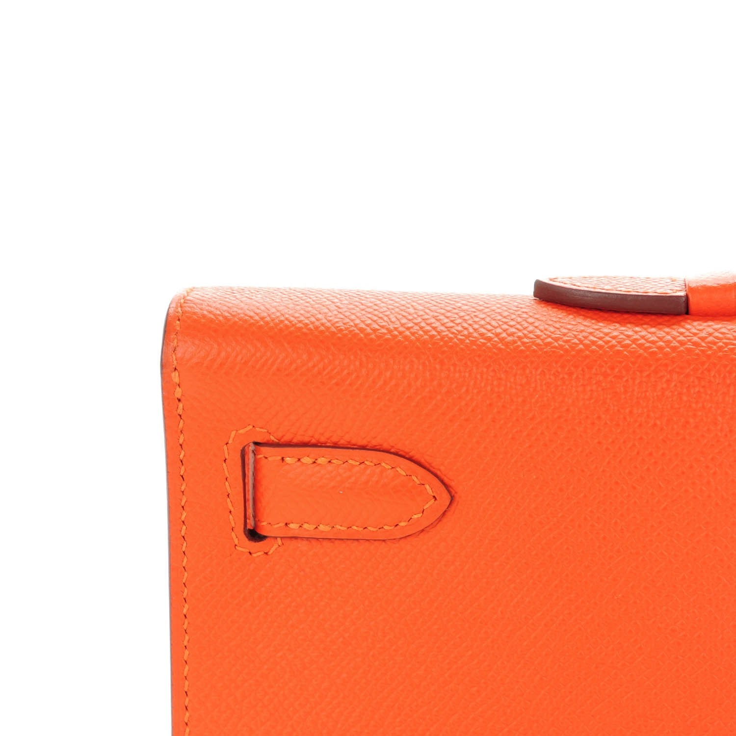 Hermes Epsom Kelly Cut Clutch Pochette Feu 9 of 13