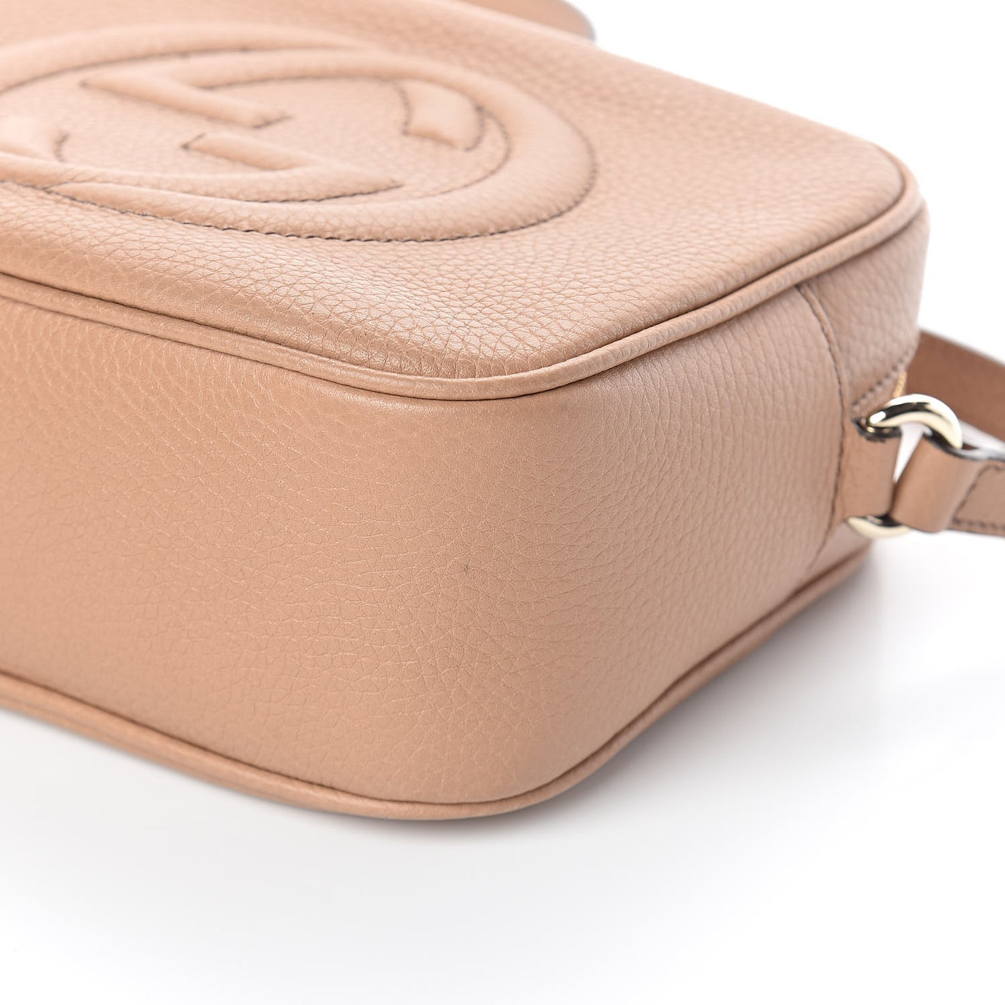Pebbled Calfskin Small Soho Disco Bag Rose Beige