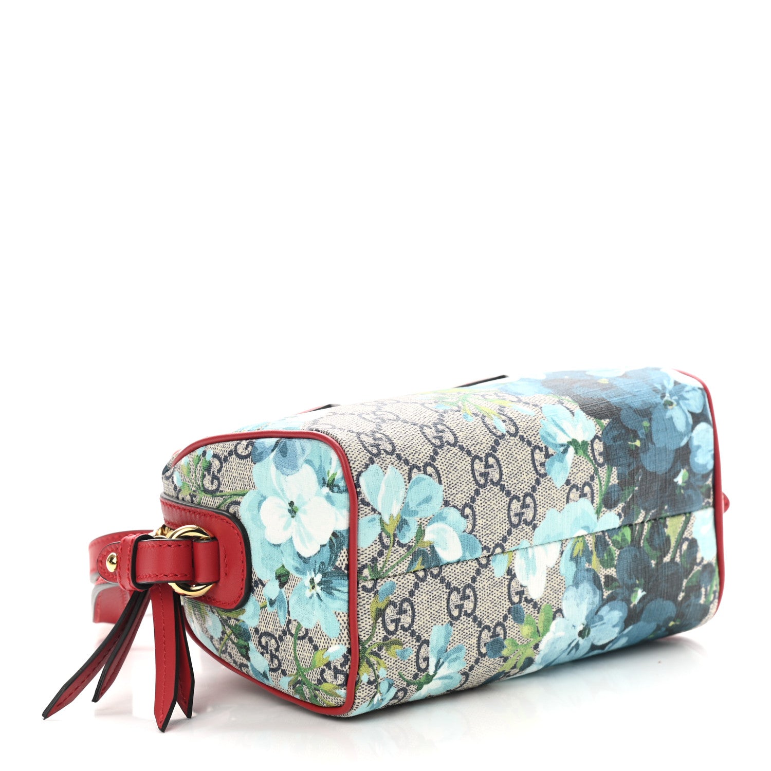 Gucci GG Supreme Monogram Blooms Mini Boston Navy Blue Hibiscus 4 of 10
