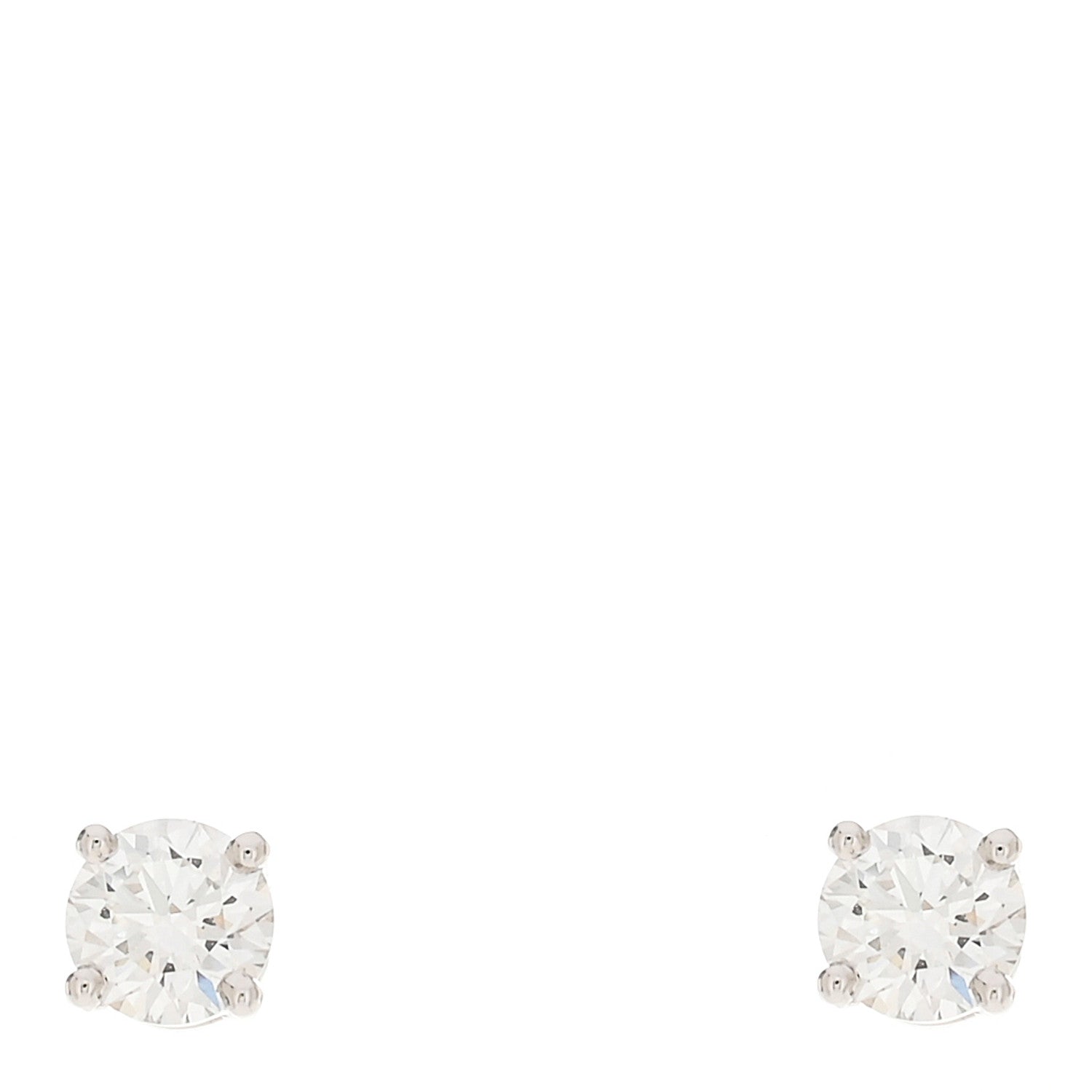 Tiffany Platinum Diamond .36ctw Solitaire Earrings 1 of 4