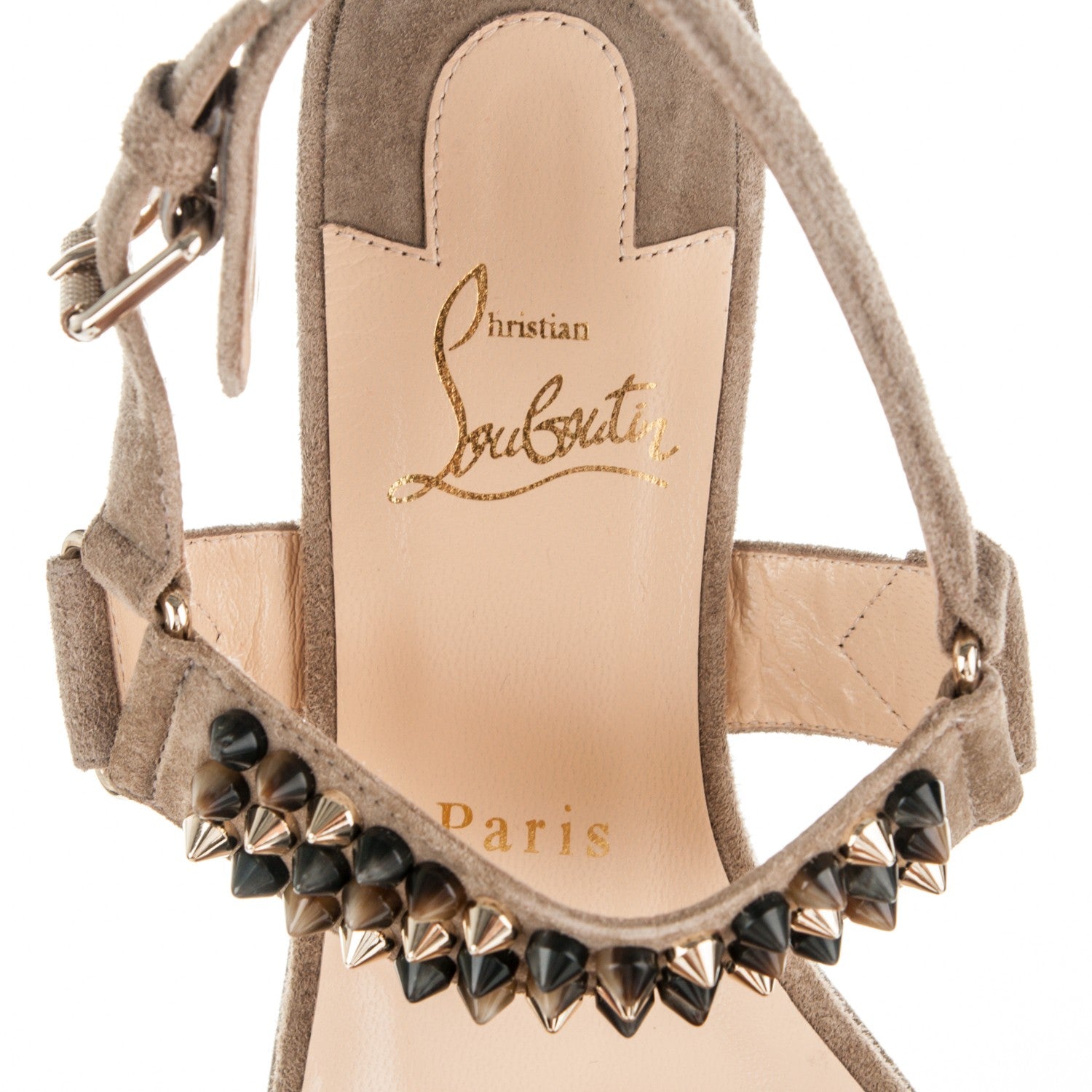 Christian Louboutin Veau Velours Bikee Deck 60 Platform Sandals 38.5 Grey 7 of 7