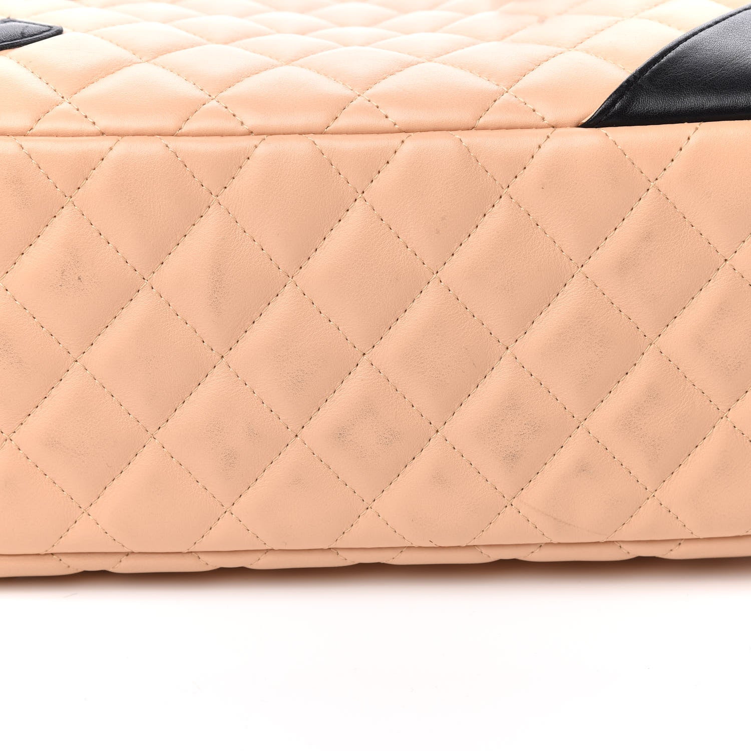 Chanel Calfskin Quilted Large Cambon Bowler Beige Black 11 of 13