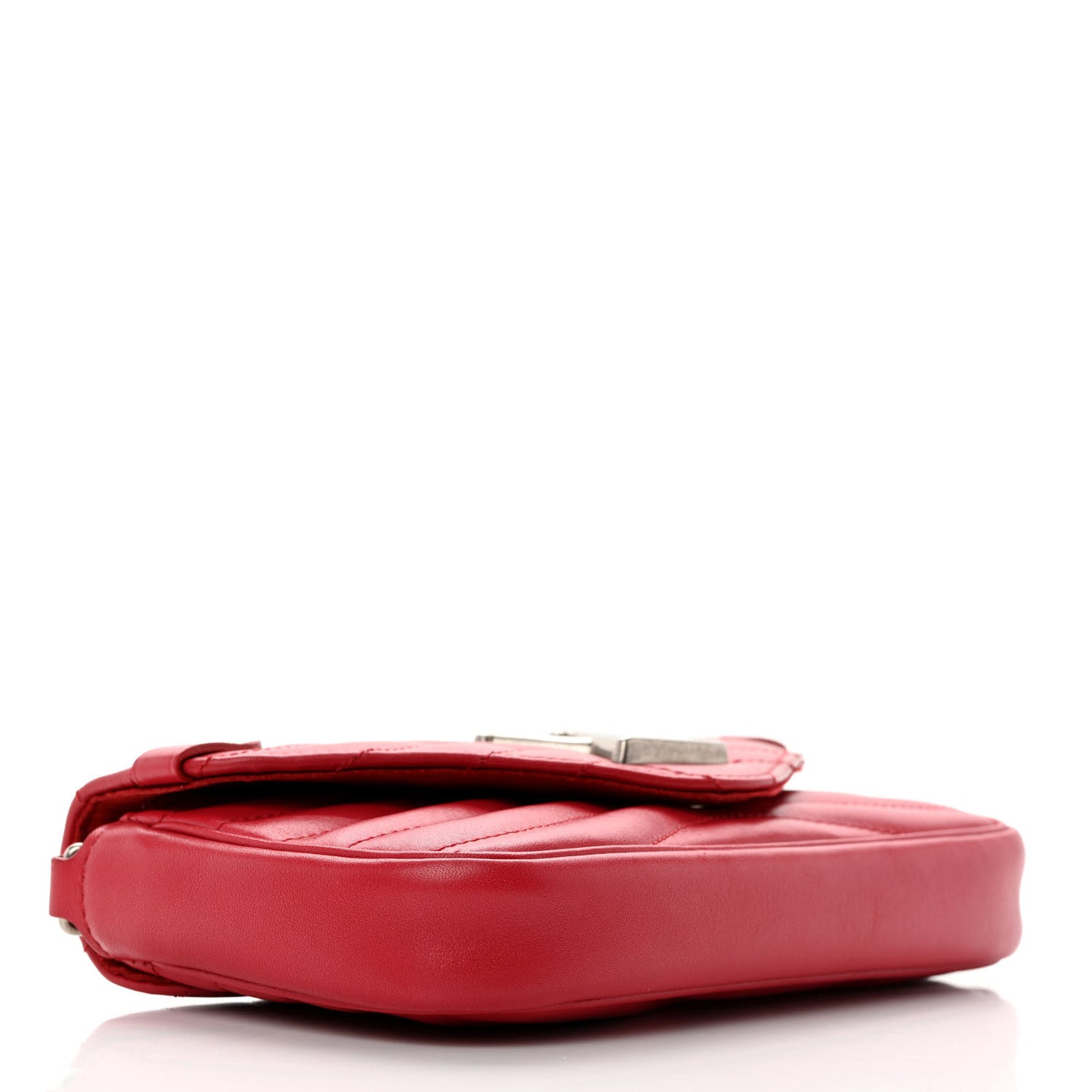 Calfskin New Wave Chain Pochette Scarlet