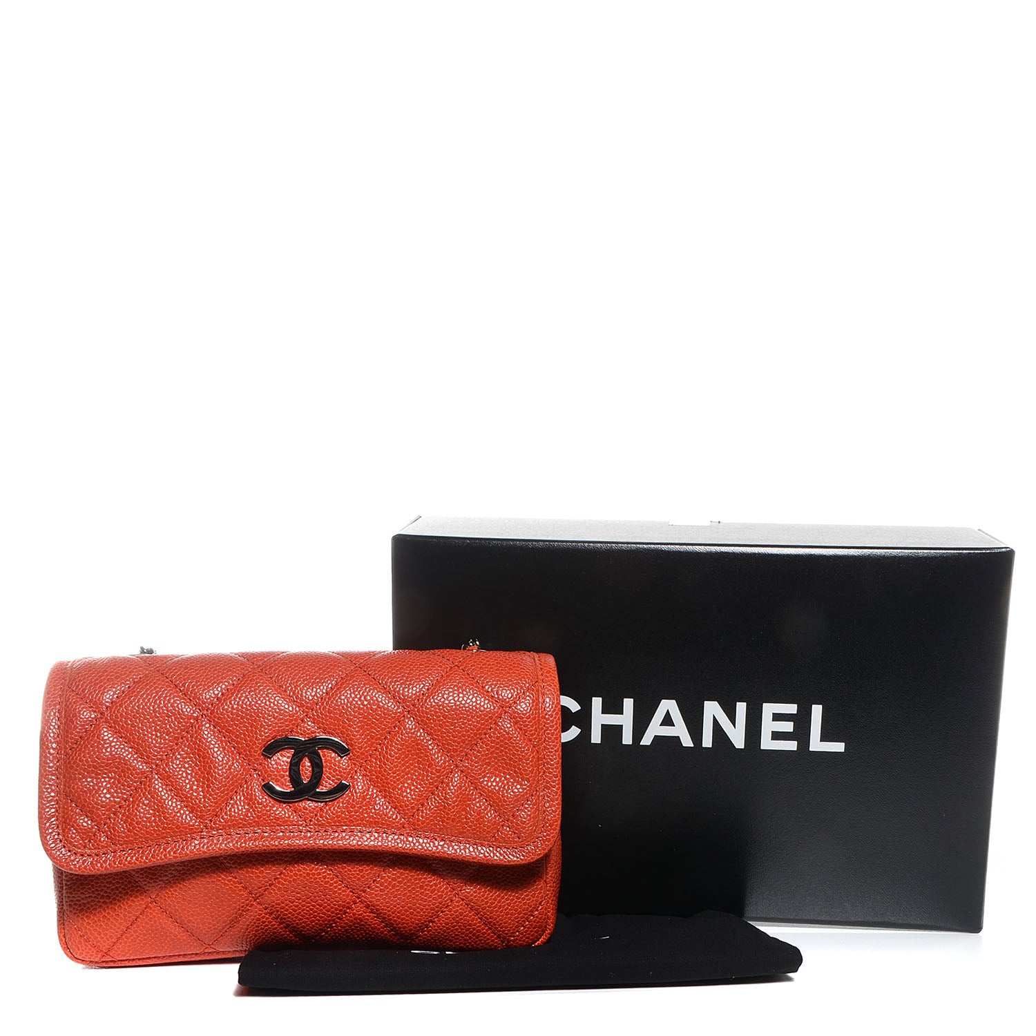 Chanel Grained Calfskin Small Natural Beauty Flap Dark Orange 5 of 8