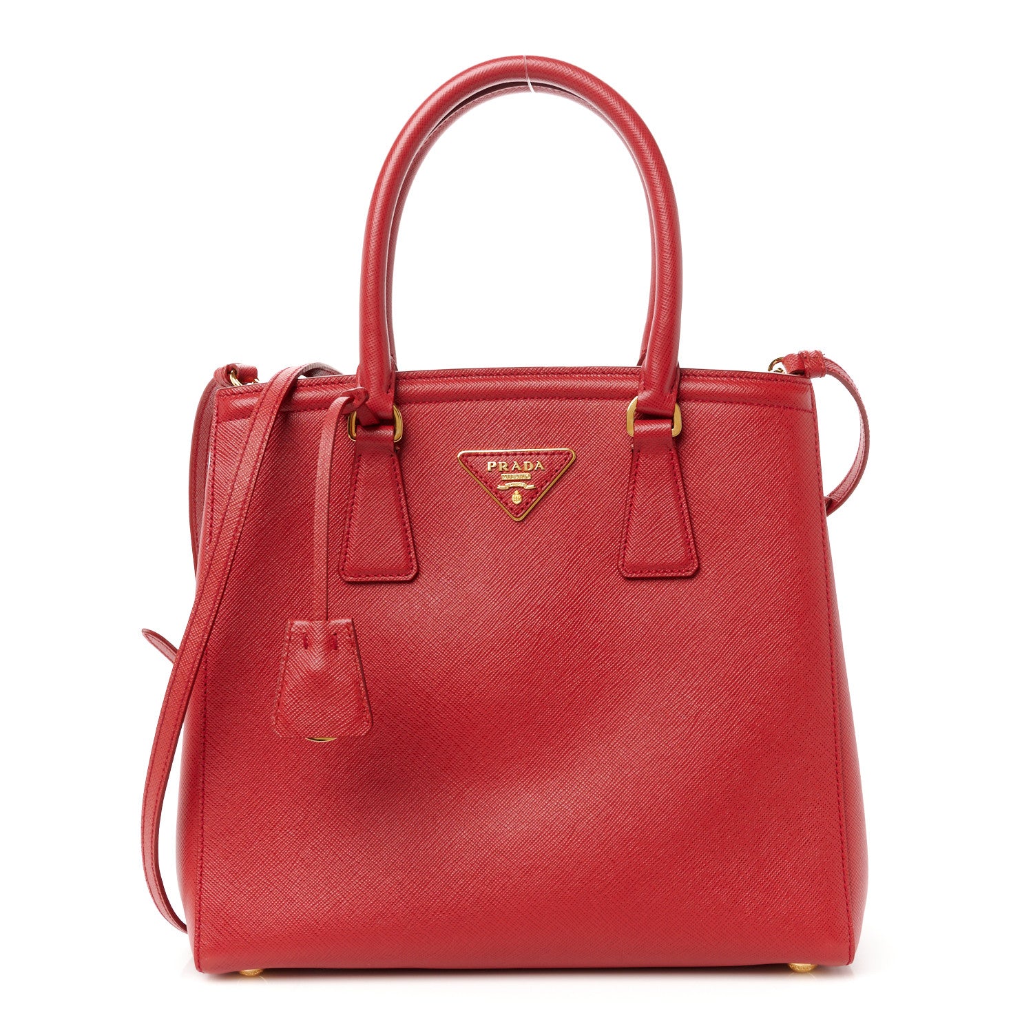 Prada Saffiano Lux Parabole Tote Fuoco 1 of 13