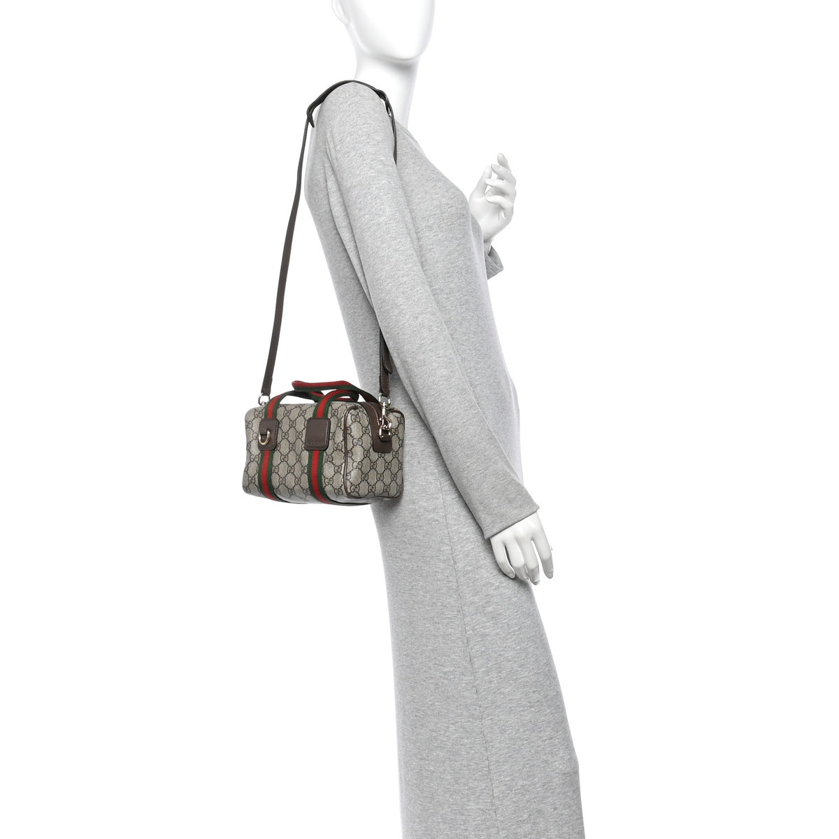 Gucci GG Supreme Web Mini GG Top Handle Bag Beige Ebony New Acero 2 of 12