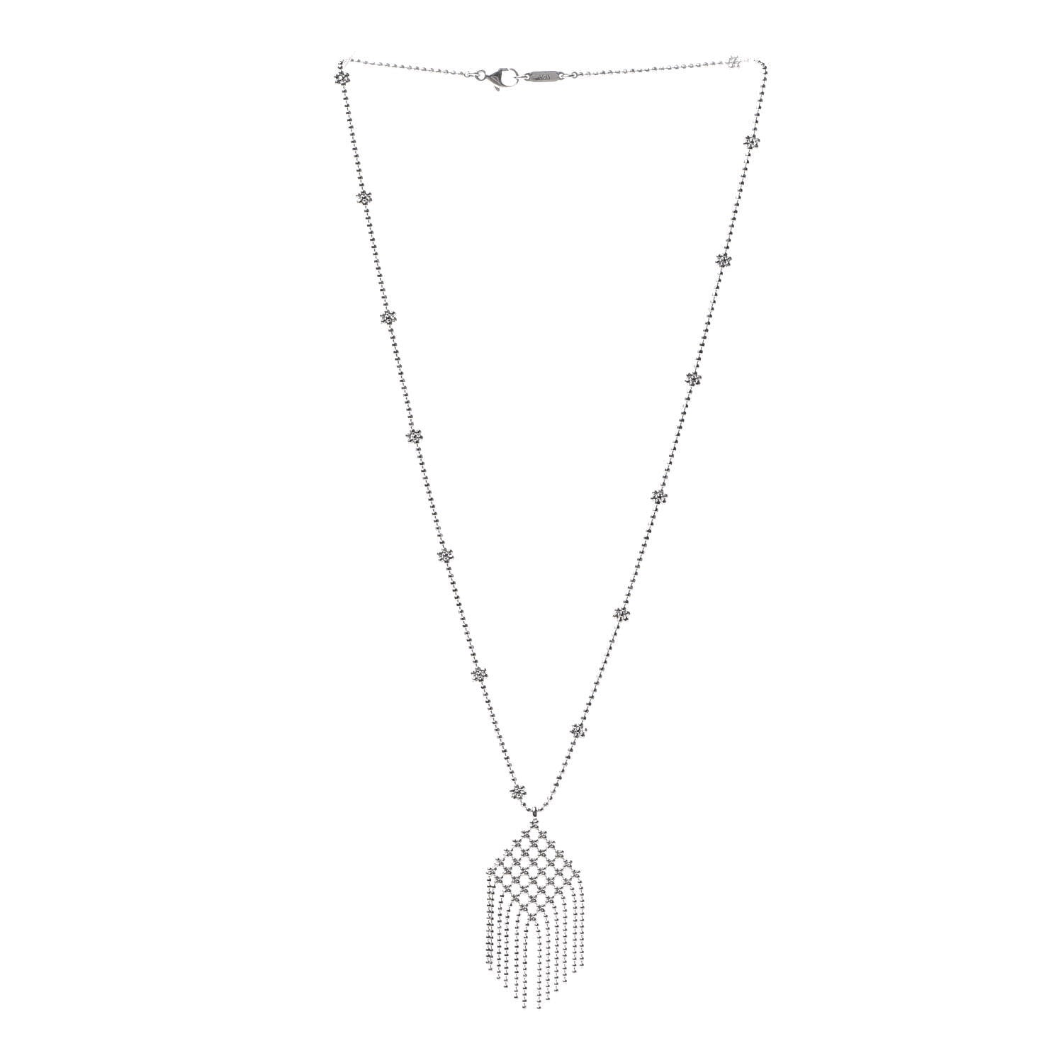 Tiffany 18K White Gold Fringe Pendant Necklace 3 of 5