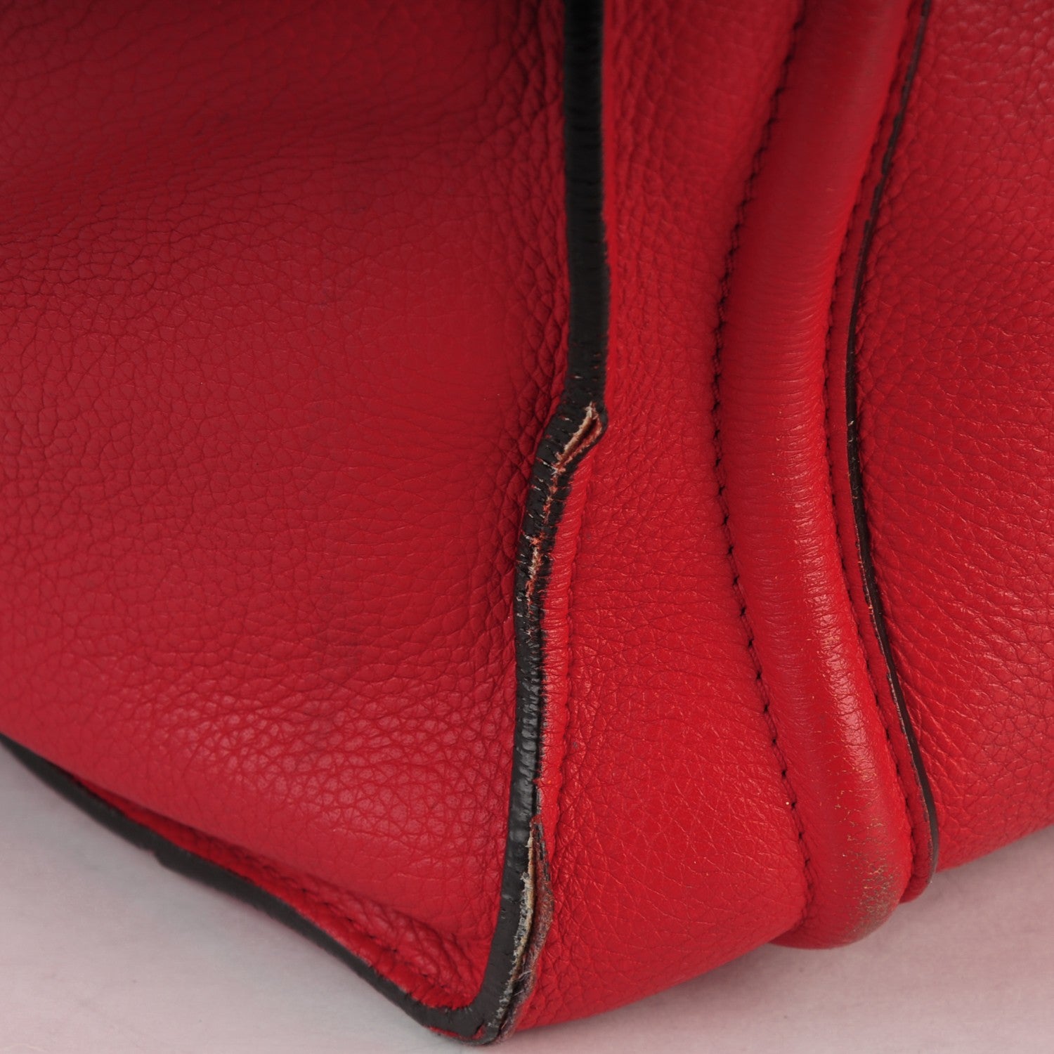 Celine Drummed Calfskin Mini Luggage Coquelicot 9 of 14