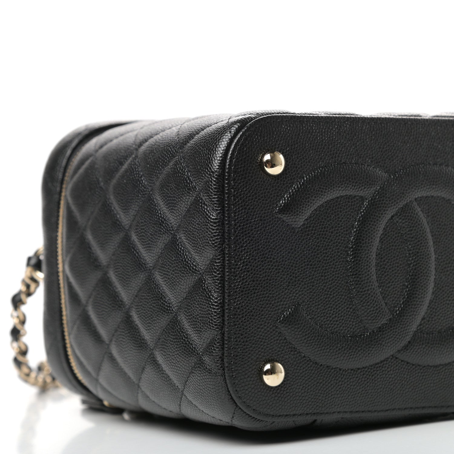Chanel Caviar Quilted Small Top Handle Vanity Case With Chain Black 8 of 10