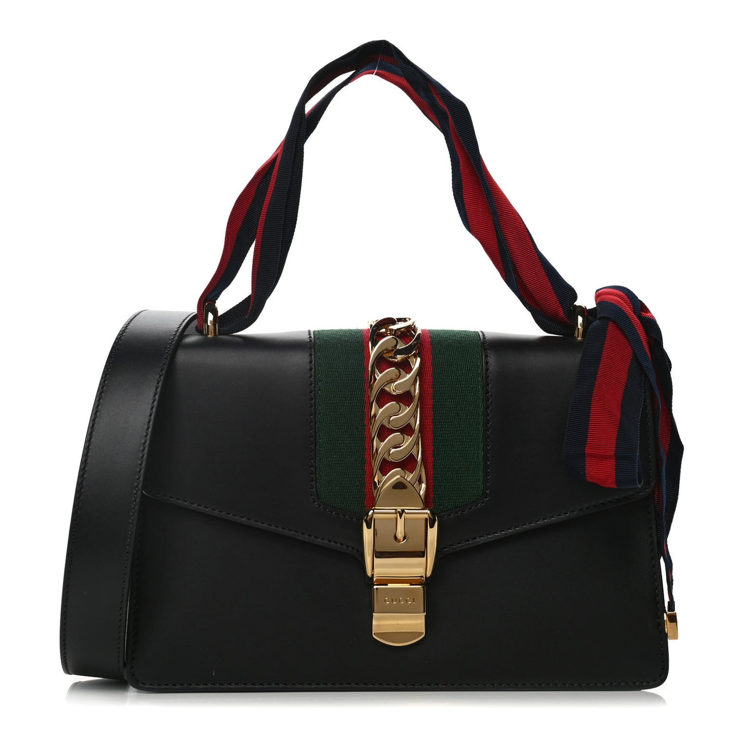 Calfskin Small Sylvie Shoulder Bag Black