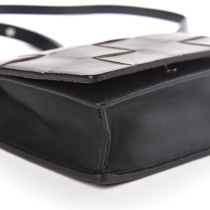 Bottega Veneta Lambskin Maxi Intrecciato Mini Cassette Crossbody Bag Black 7 of 9