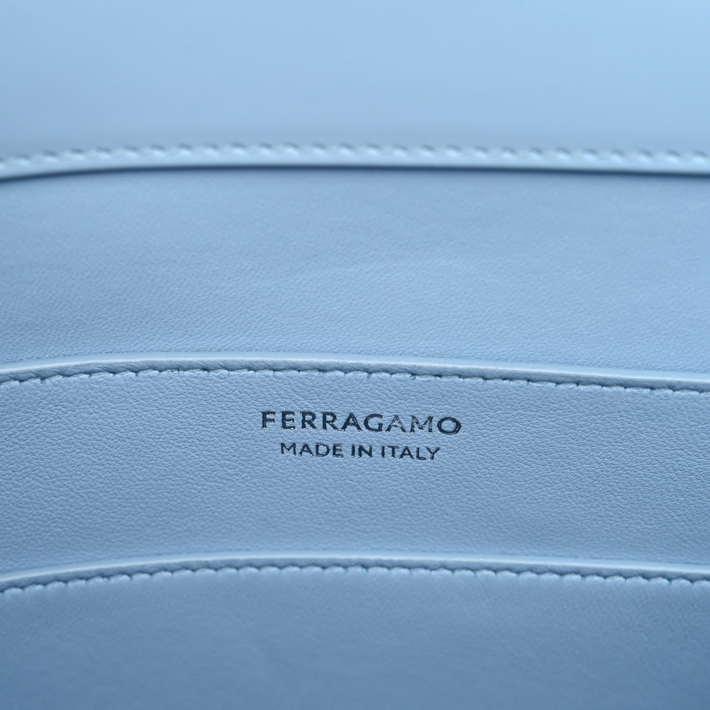Brushed Calfskin North South Wanda Top Handle Bag Sky Blue