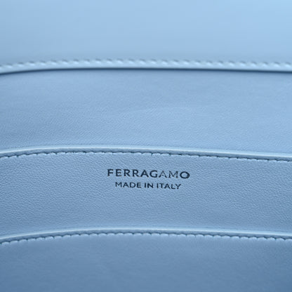Salvatore Ferragamo Brushed Calfskin North South Wanda Top Handle Bag Sky Blue 6 of 11