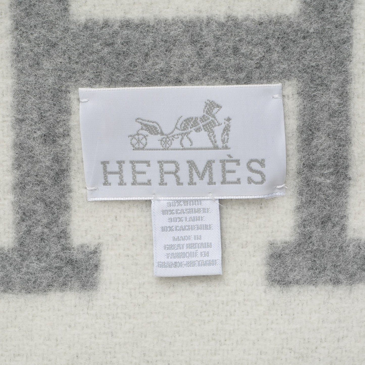 Wool Cashmere Avalon III Blanket Ecru Gris Clair