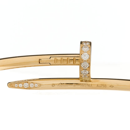 Cartier 18K Yellow Gold Diamond Juste Un Clou Bracelet 16 3 of 4