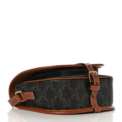 Celine Triomphe Canvas Medium Folco Bag Tan 4 of 13