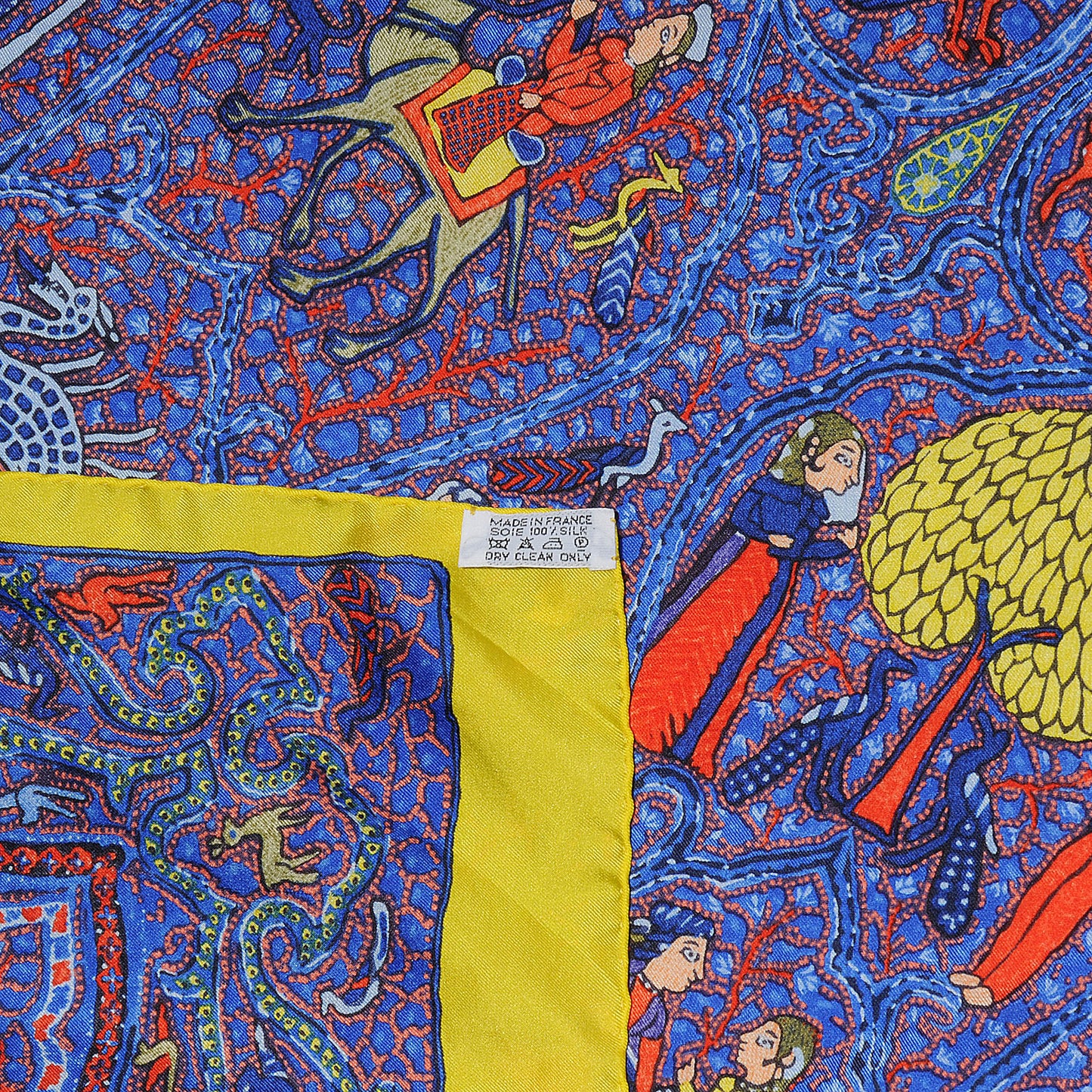Silk Lalbhai Scarf 140 Bleu Electrique