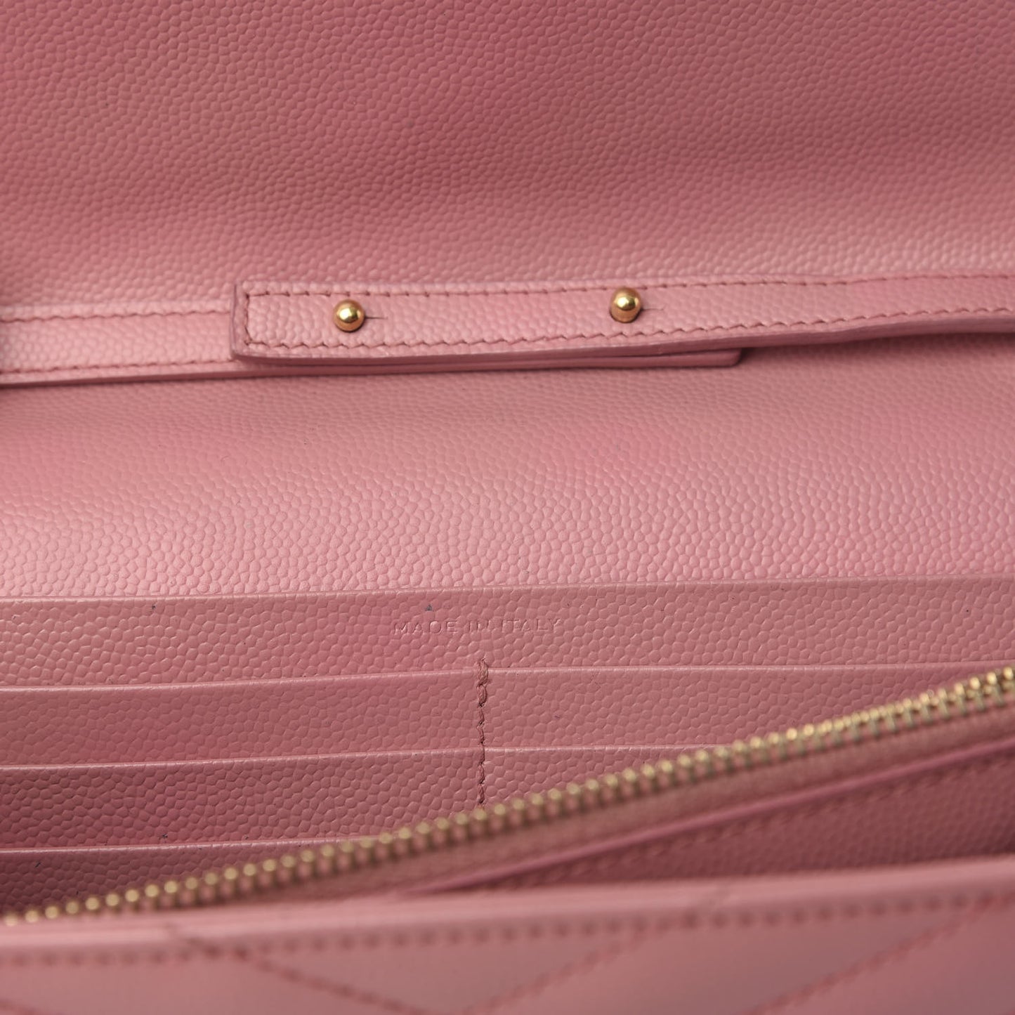 Grain De Poudre Matelasse Chevron Monogram Chain Wallet Blush Fonce
