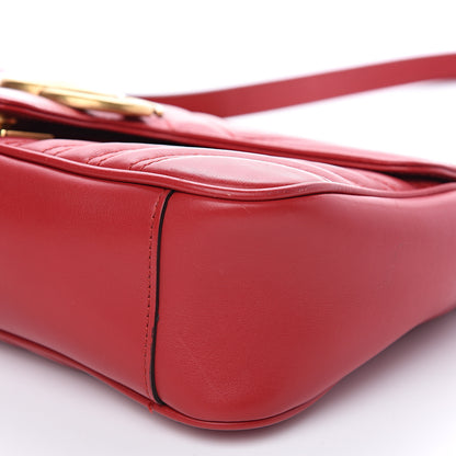 Gucci Calfskin Matelasse Small GG Marmont Shoulder Bag Hibiscus Red 11 of 12