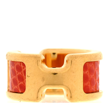 Hermes Lizard Olympe Ear Cuff PM Orange Poppy 1 of 3