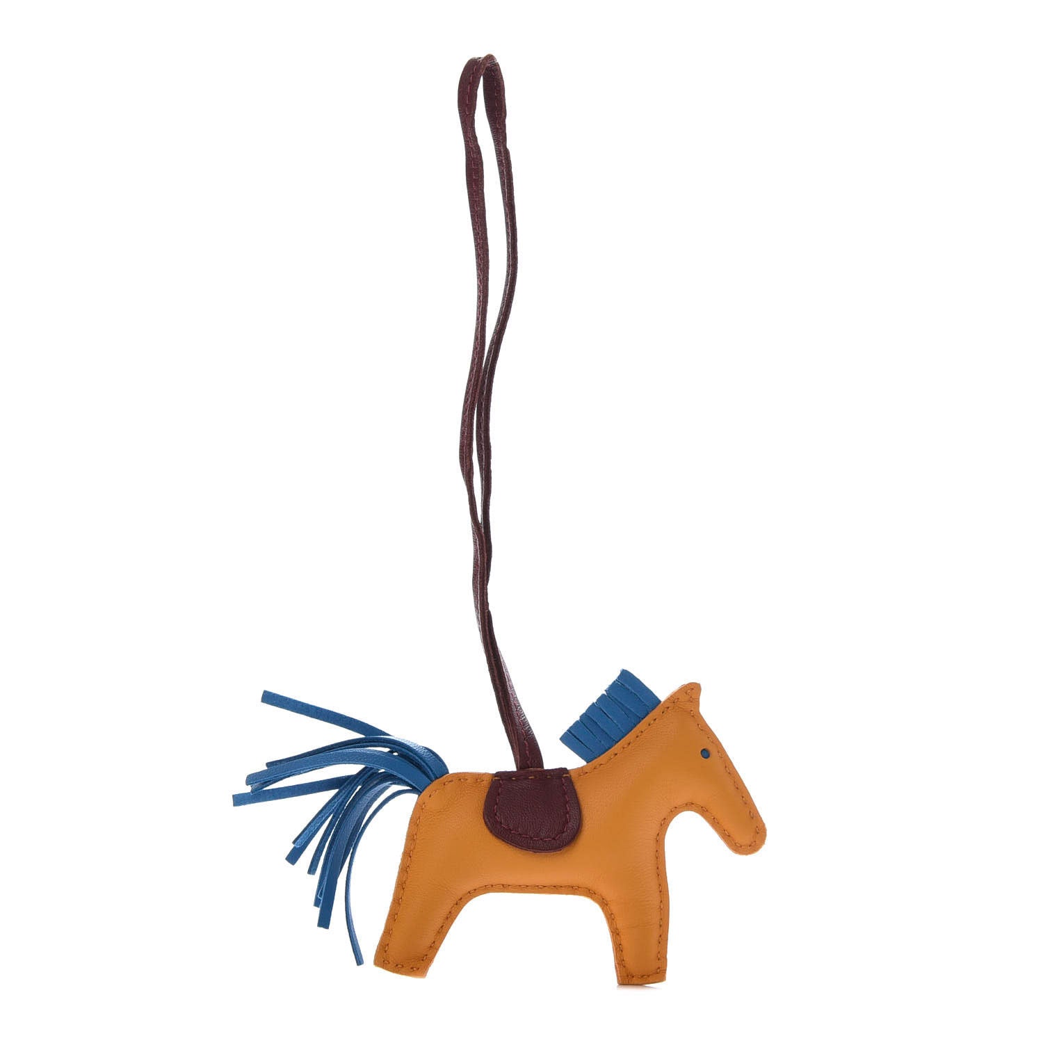 Hermes Milo Lambskin Grigri Rodeo Horse Bag Charm PM Jaune D'Or Bleu Zanzibar Rouge H 1 of 5