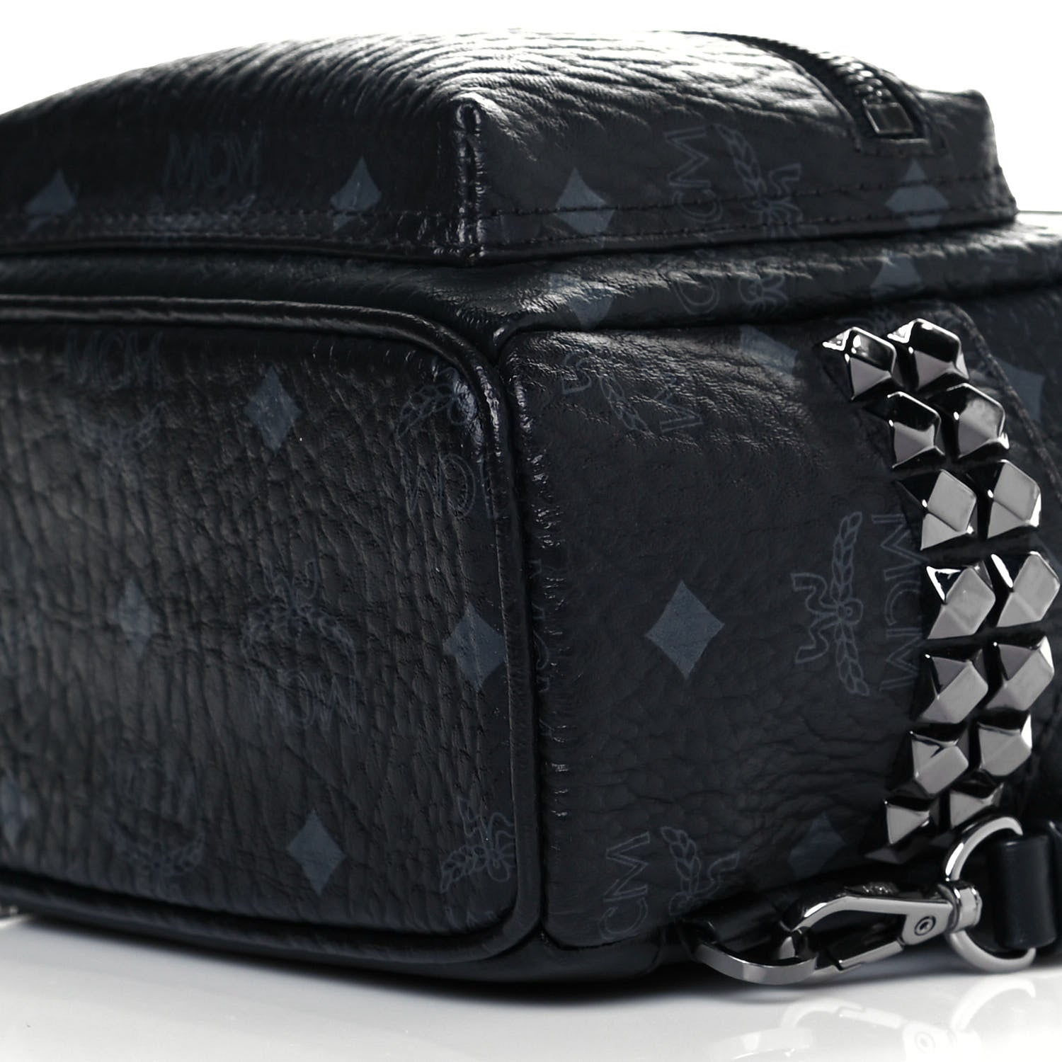 MCM Visetos Side Stud X-Mini Stark Bebe Boo Backpack Black 6 of 9