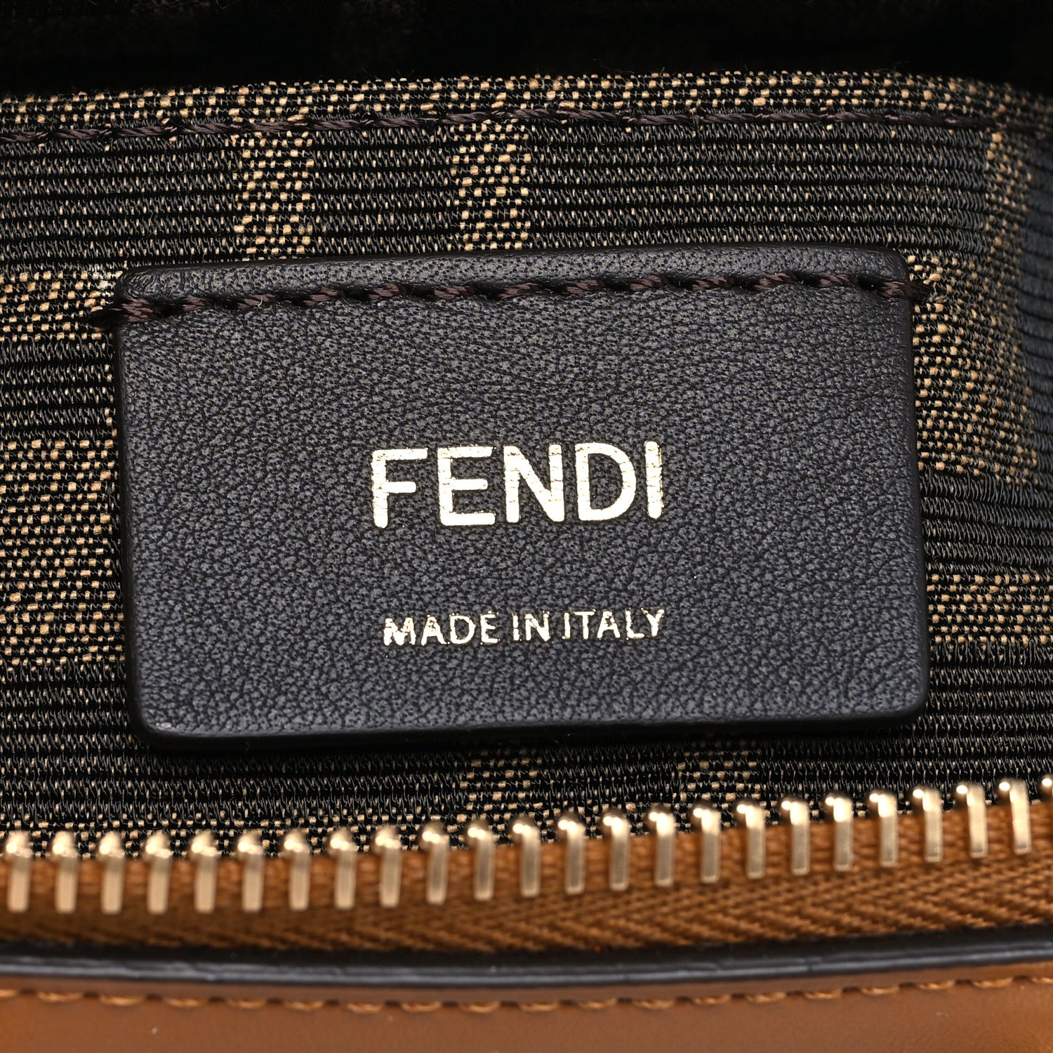 Fendi Vitello King Plexiglass Logo Embossed Mini By The Way Top Handle Boston Bag Caramello 6 of 10