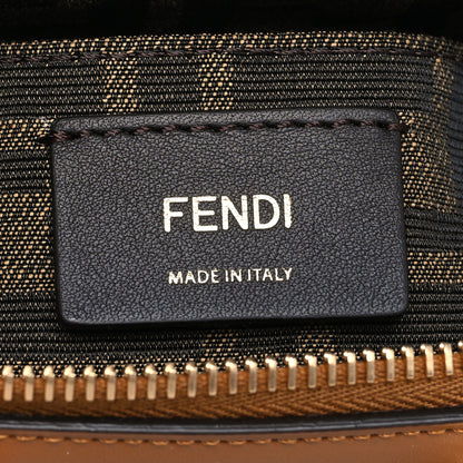 Fendi Vitello King Plexiglass Logo Embossed Mini By The Way Top Handle Boston Bag Caramello 6 of 10
