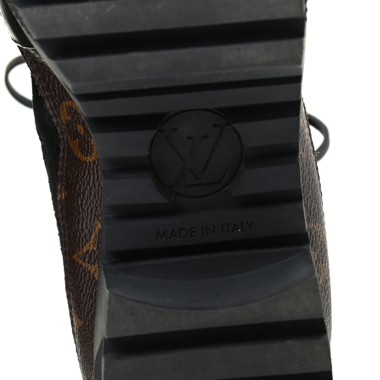 Suede Calfskin Monogram Laureate Platform Desert Boots 39 Black