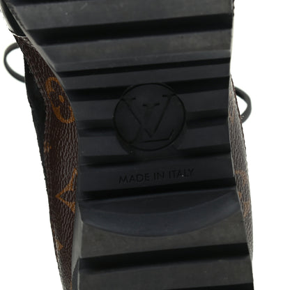 Louis Vuitton Suede Calfskin Monogram Laureate Platform Desert Boots 39 Black 6 of 9