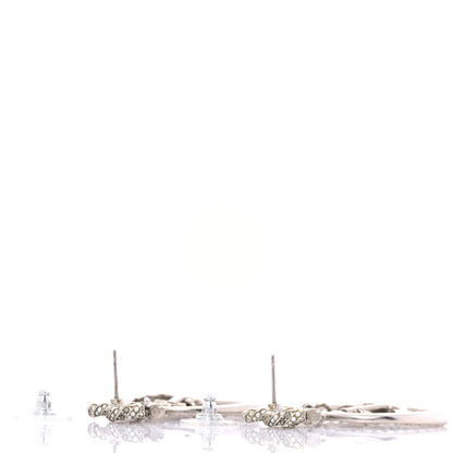 Chanel Crystal Pearl CC Anchor Drop Earrings Silver 3 of 4