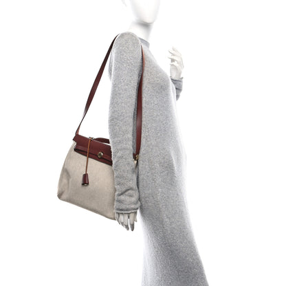 Hermes Toile Vache Calfskin Herbag 30 PM Havane 2 of 15