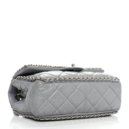 Chanel Crumpled Calfskin Medium Chain All Over Flap Grey 3 of 16