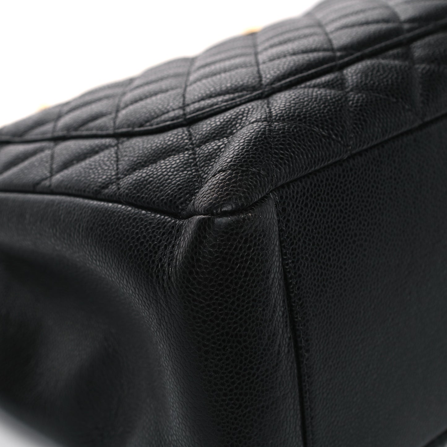 Caviar Quilted Grand Shopping Tote GST Black