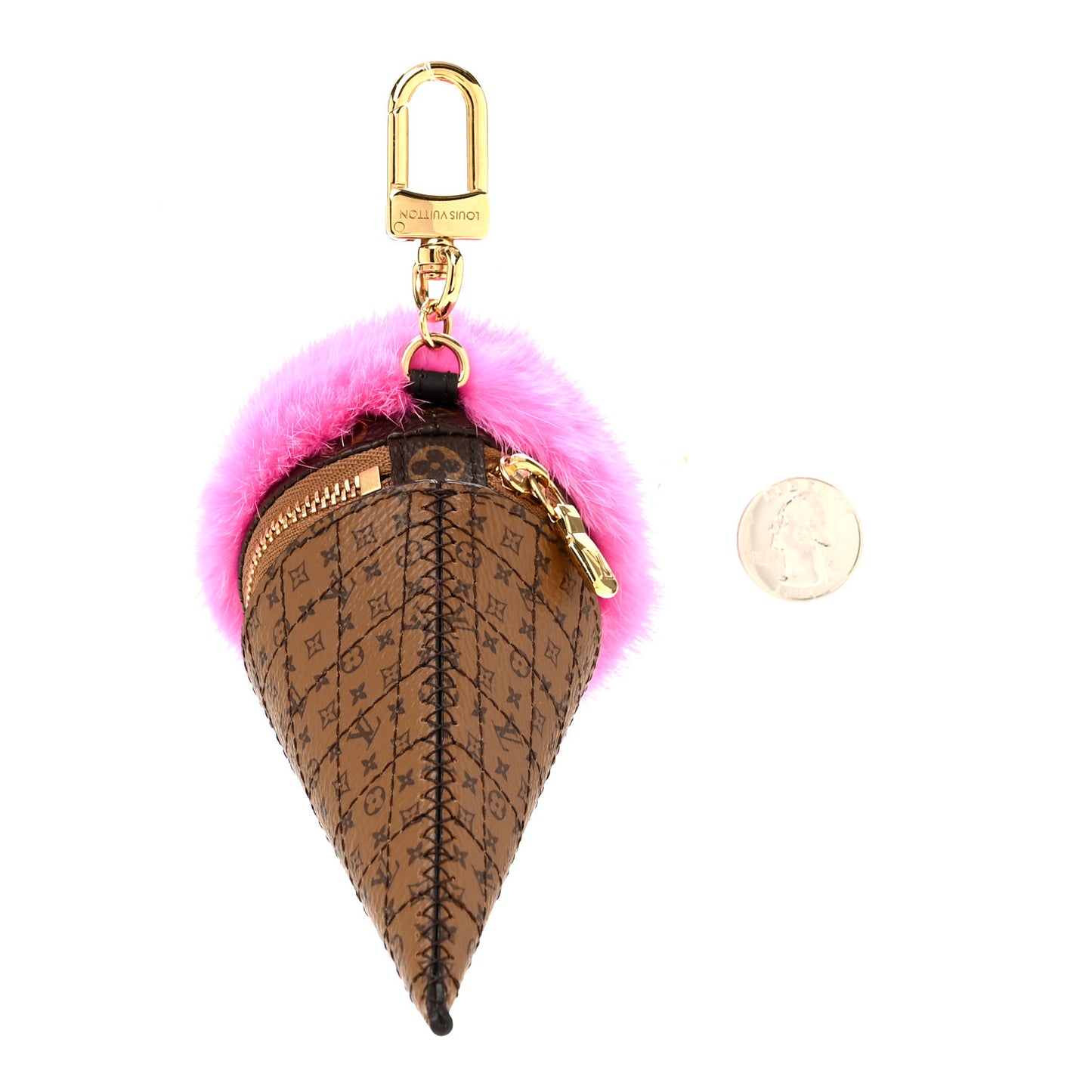 Monogram LV Ice Cream Bag Charm Rose