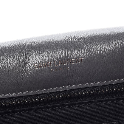 Saint Laurent Crinkled Calfskin Matelasse Monogram Large Niki Chain Satchel Storm 8 of 9
