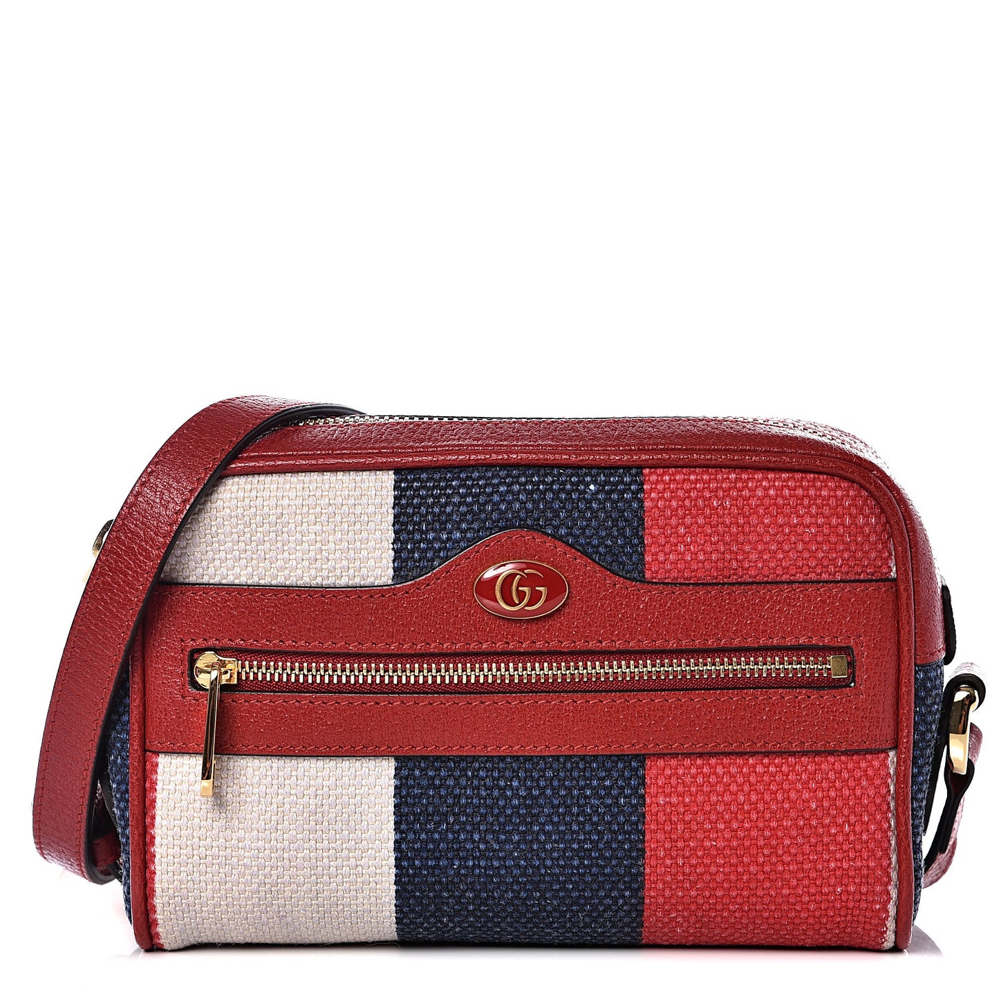 Canvas Sylvie Stripe Mini Ophidia Camera Bag Mystic White Hibiscus Red Maritime