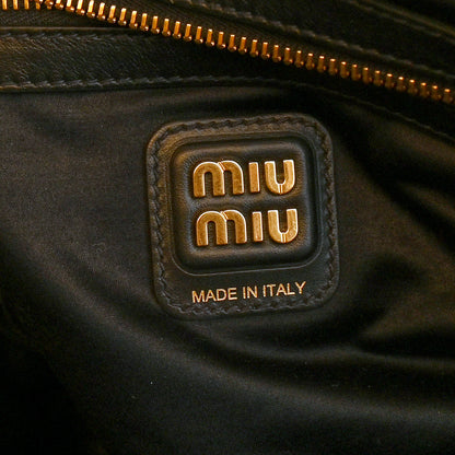 Miu Miu Soft Calf Softy Large Beau Top Handle Bag Black 5 of 8