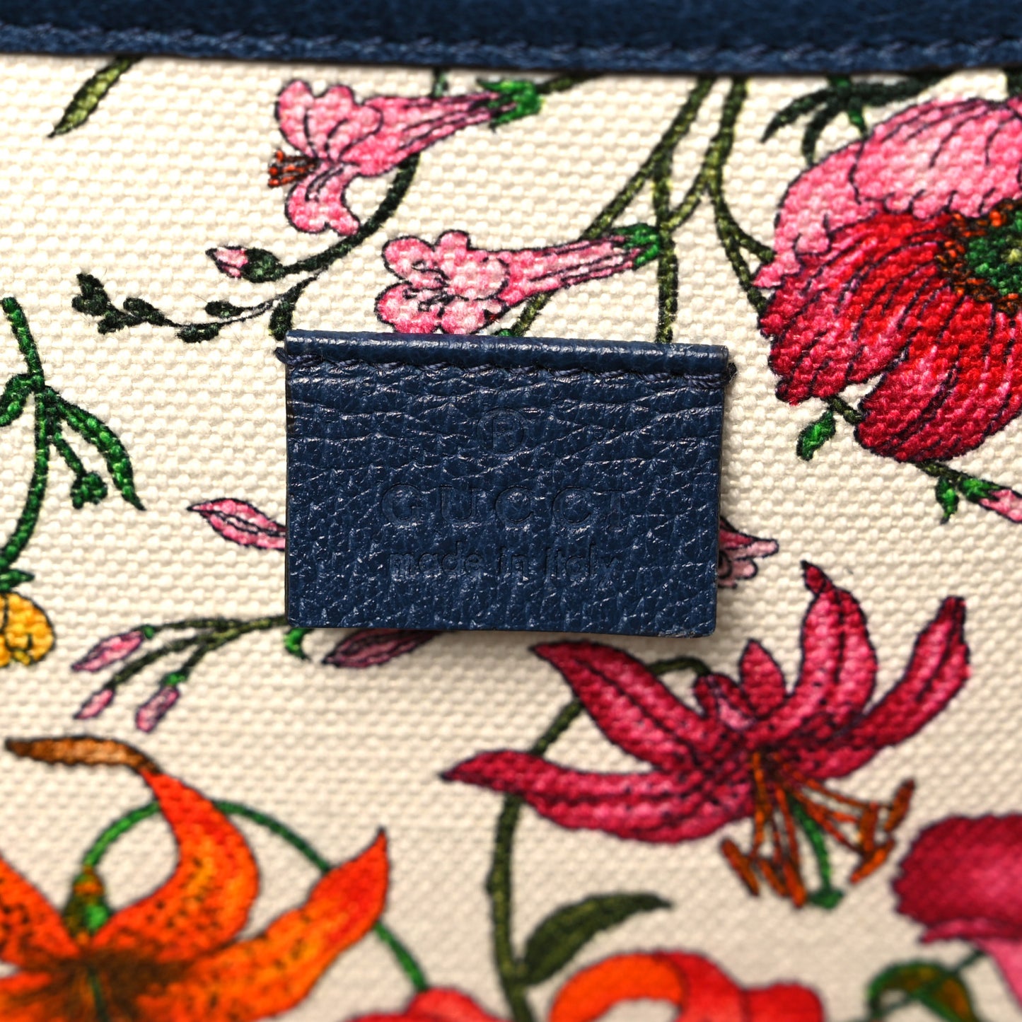 Canvas Large Flora Tote Navy Multicolor