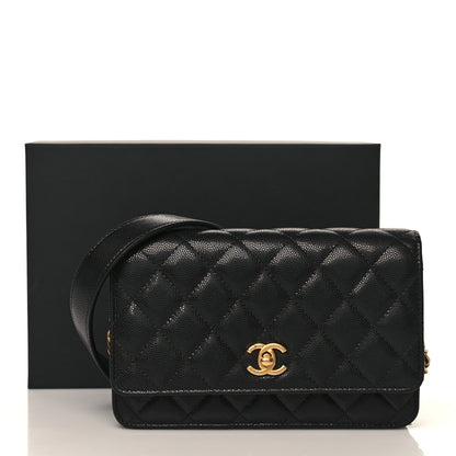Chanel Caviar Quilted Twist Your Buttons Wallet On Chain WOC Black 9 of 9