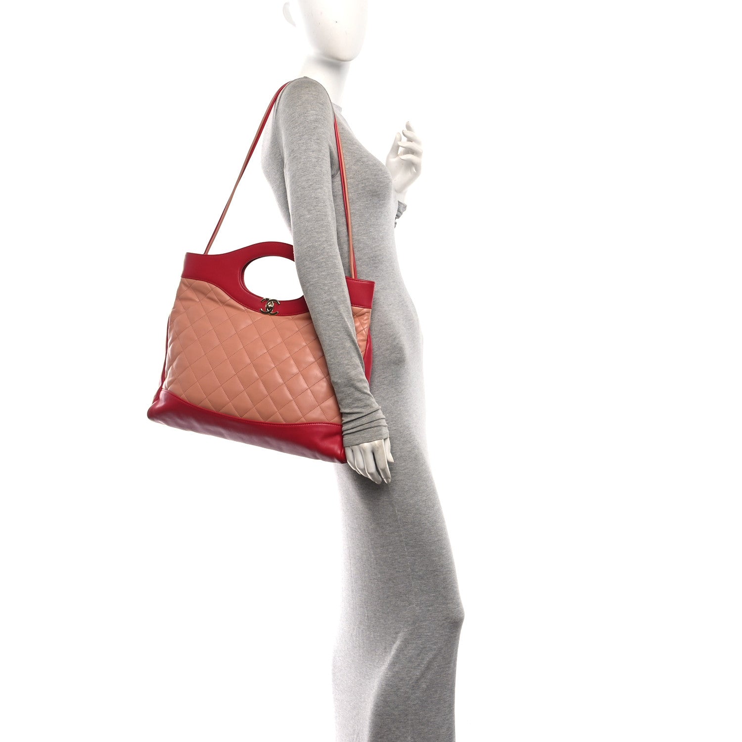 Chanel Aged Calfskin Quilted Large 31 Shopping Bag Beige Pink 2 of 10