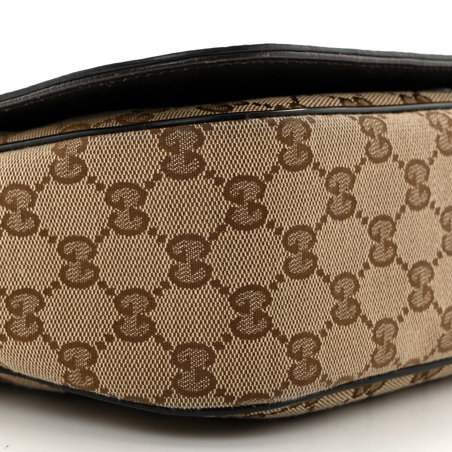 Gucci Monogram Flap Messenger Bag Beige Dark Brown 9 of 11